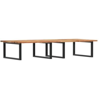 vidaXL Vidaxl - Estante De Lavabo De Pared Acero Y Madera Maciza De Acacia