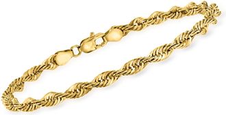 Ross-Simons 4mm 14kt Yellow Gold Rope-Chain Bracelet