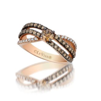 Le Vian Ladies Chocolate Diamond Rings set in 14K Strawberry Gold