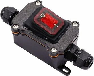 OEM Interruptor De Cable Impermeable Ip67, Interruptor De L&iacute;nea Dpst De 4 Terminales De Encendido/apagado, Interruptor Exterior De 220 V Ca Con Led Rojo, 