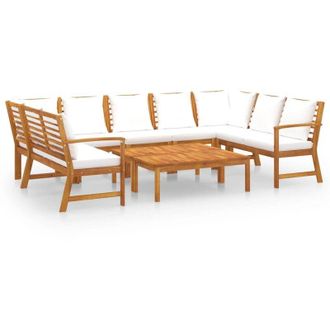 vidaXL 9 Pcs Conj. Sal&oacute;n De Jard&iacute;n Con Almohada