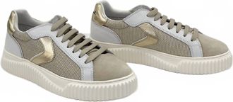 Voile Blanche Womens Lipari Round Toe Sneakers In Sand White