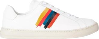 Paul Smith Witte Painted Stripe Hansen Sneakers - Heren - Sneakers - Wit - 41 EU - Leer - Schoenen