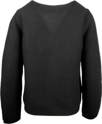 La Fileria Zwarte Trui Box Model Lange Mouw - Dames - V-hals truien - Zwart - 4XL - Katoen - Truien & Vesten