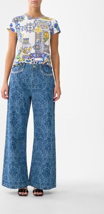 Camilla Slim Fit Round Neck T-Shirt in Espa&ntilde;a Nirvana at Nordstrom, Size X-Small Au