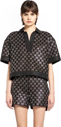 Gucci Embroidered Wool Tweed Lam&eacute; Shorts