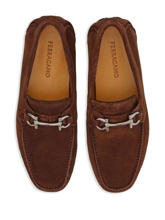 Ferragamo Gancini Suede Loafer - Brown