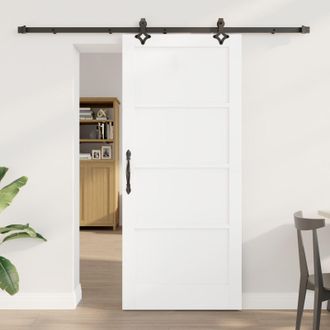Berkfield Home Sliding Door with Hardware Set ORKDALWhite Solid Wood Pine