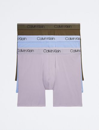 Calvin Klein Mens Micro Stretch 3-Pack Boxer Brief - Brown - XL