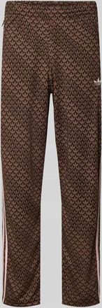 adidas Originals Loose Fit Sweatpants mit Logo-Muster Modell FIREBIRD in Dunkelbraun, Gr&ouml;&szlig;e XXL