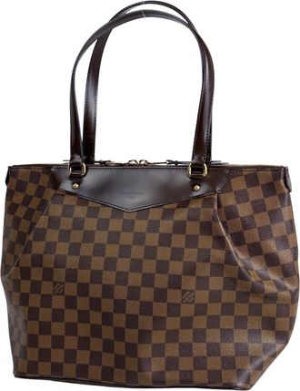 Louis Vuitton Brown Damier Canvas Damier Canvas Leather Shoulder Bag Tote Bag (Pre-Owned)