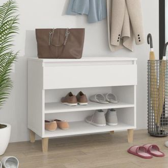 vidaXL Scarpiera Bianca 70x36x60 cm in Legno Multistrato - Vidaxl