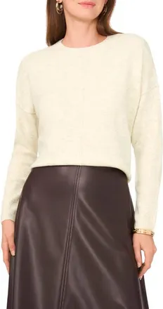 Vince Camuto Exposed Seam Crewneck Sweater in Cream Yellow at Nordstrom, Size X-Large