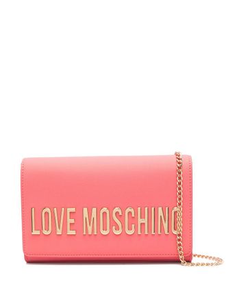 Love Moschino logo-lettering clutch bag - women - Polyurethane - One Size - Pink