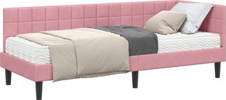 vidaXL Estructura De Cama Esquina Con Colch&oacute;n 2 Uds. Rosa 80 X 200 Cm Vidaxl