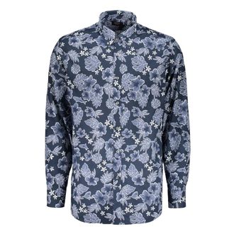 Paul & Shark Paul & Shark, Casual Shirts, male, Blue, Size: 6XL Floral Button-Down Shirt