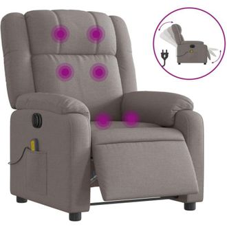vidaXL Vidaxl - Sill&oacute;n Reclinable De Masaje El&eacute;ctrico Tela Gris Taupe