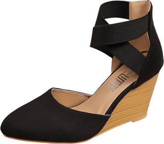 Generic 2026 Womens Velour Dirndl Shoes with Straps Elegant Dance Ankle Strap Heel for Weddings Oktoberfest and Party (Black, 4) (4)