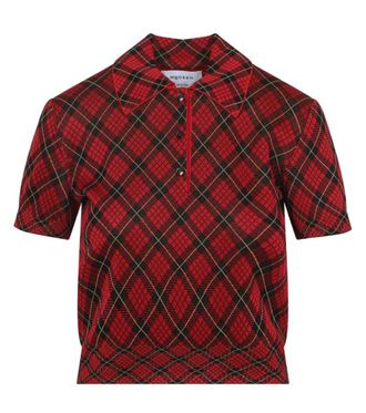 Alexander McQueen Red Check Print Polo