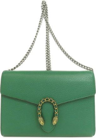 Gucci Green Leather Chain/Shoulder Wallet (Pre-Owned)
