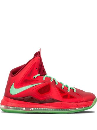 Nike LeBron 10 Christmas sneakers - unisex - Polyester/Polyester/Rubber - 10.5 - Red