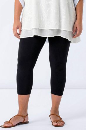 Roman Plain Elastic Waist Cropped Leggings