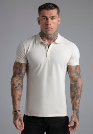 Siksilk Polo para Hombres Ecru XXL