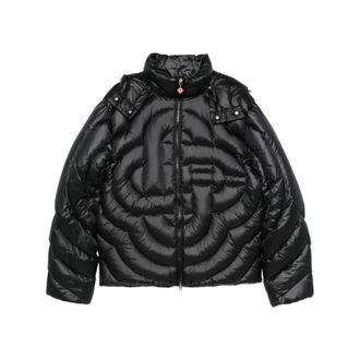 Casablanca Monogram Quilted Puffer Jacket - male - Casablanca - Winter Jackets - Black - 2XL - Jackets