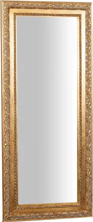 Biscottini International Biscottini - Espejo De Pared Para Ba&ntilde;o Rectangular Espejo Horizontal Vertical Con Marco De Madera Dorado Desgastado Espejo Largo Para Colgar
