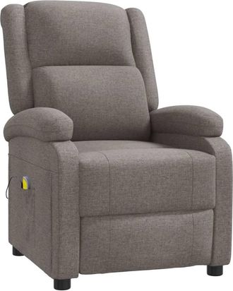 vidaXL Sill&oacute;n Orejero De Masaje De Tela Gris Taup&eacute; Vidaxl