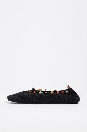 Bimba & Lola Crochet Ballerina With Stones in Black at Nordstrom, Size 38