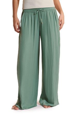 Etam Cheeta Wide Leg Pajama Pants in Teal at Nordstrom, Size X-Small
