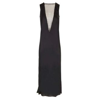 Rotate Crew Neck Long Dress - female - ROTATE Birger Christensen - Party Dresses - Black - XS - Dresses