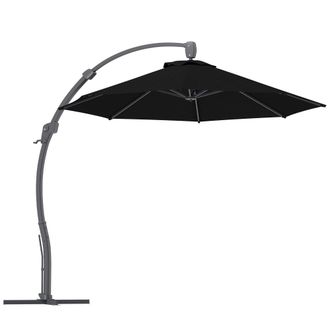 OUTSUNNY 3(m) Garden Cantilever Parasol with Crank Aluminium Frame - Black | TJ Hughes