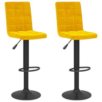 vidaXL Vidaxl - Taburetes De Cocina 2 Unidades Terciopelo Amarillo Mostaza