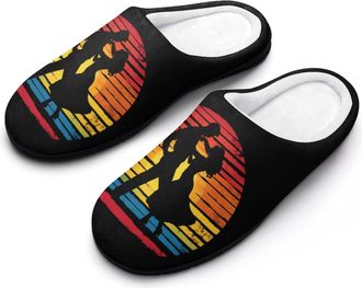 Generic Salsa Dancing Dancer Vintage Womens Slippers Warm House Slippers Indoor House Shoes with Anti-Skid Rubber Sole