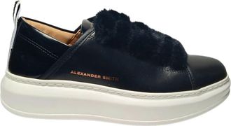 Alexander Smith Leren en Textiel Sneakers - Dames - Sneakers - Zwart - 37 EU - Leer - Schoenen