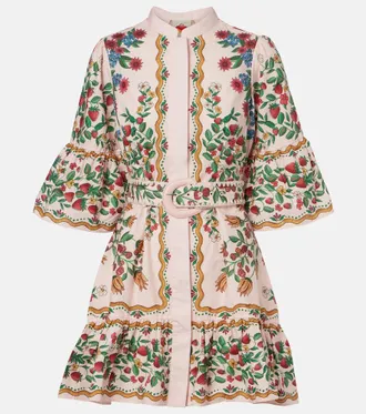 Farm Rio Fruit Beauty Scarf floral cotton minidress