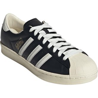 adidas Gender Inclusive Superstar Vintage Sneaker in Black/Core White/Cream White at Nordstrom, Size 9.5 Womens