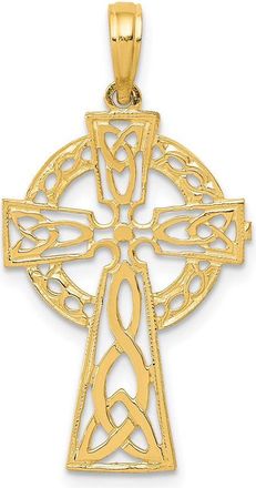Diamond2Deal 14k Yellow Gold Polished Celtic Cross Pendant
