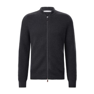 Iris Von Arnim Iris Von Arnim, Cashmere Knitwear, male, Black, Size: 2XL Cashmere Zip Cardigan Elegant Softness Comfort