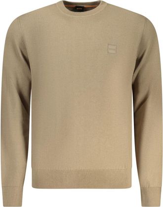 HUGO BOSS Kanovano Knit - Heren - Ronde hals truien - Bruin - 2XL - Katoen - Truien & Vesten