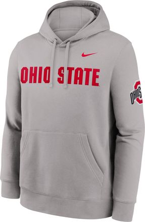 Nike Ohio State Sideline Club Nike Mens College Pullover Hoodie in Grey | MKDK09TOH-TVV