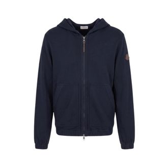 Moncler Hoodies & sweatvesten, Heren, Blauw, M, Hooded Zip-Through Sweatshirt