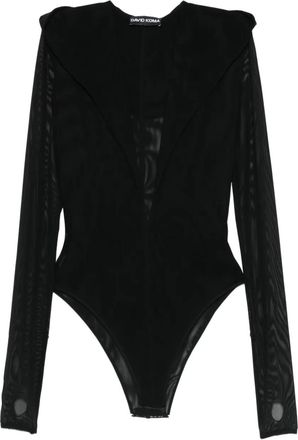 DAVID KOMA Body con maniche lunghe - Nero