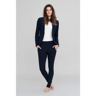 Kaffe Jillian Long Sleeve Regular Fit Blazer in Midnight Marine at Nordstrom, Size 10