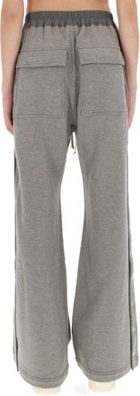 Rick Owens Wide Leg Cotton Trousers - Gray