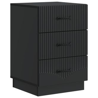 vidaXL Armario De Noche Negro 43 X 41 X 63,5 Cm Madera De Ingenier&iacute;a Vidaxl