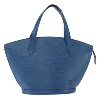 Louis Vuitton Saint Jacques Handbag Epi Leather Blue Leather Handbag (Pre-Owned)
