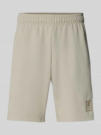 Champion Sweatshorts mit Logo-Print Modell TAPE in Beige, Gr&ouml;&szlig;e M